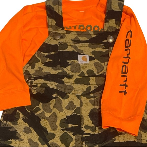 CARHARTT || Toddler Canvas Camo Overalls LS Bodysuit 2 Piece Set || size 24m - Picture 7 of 7